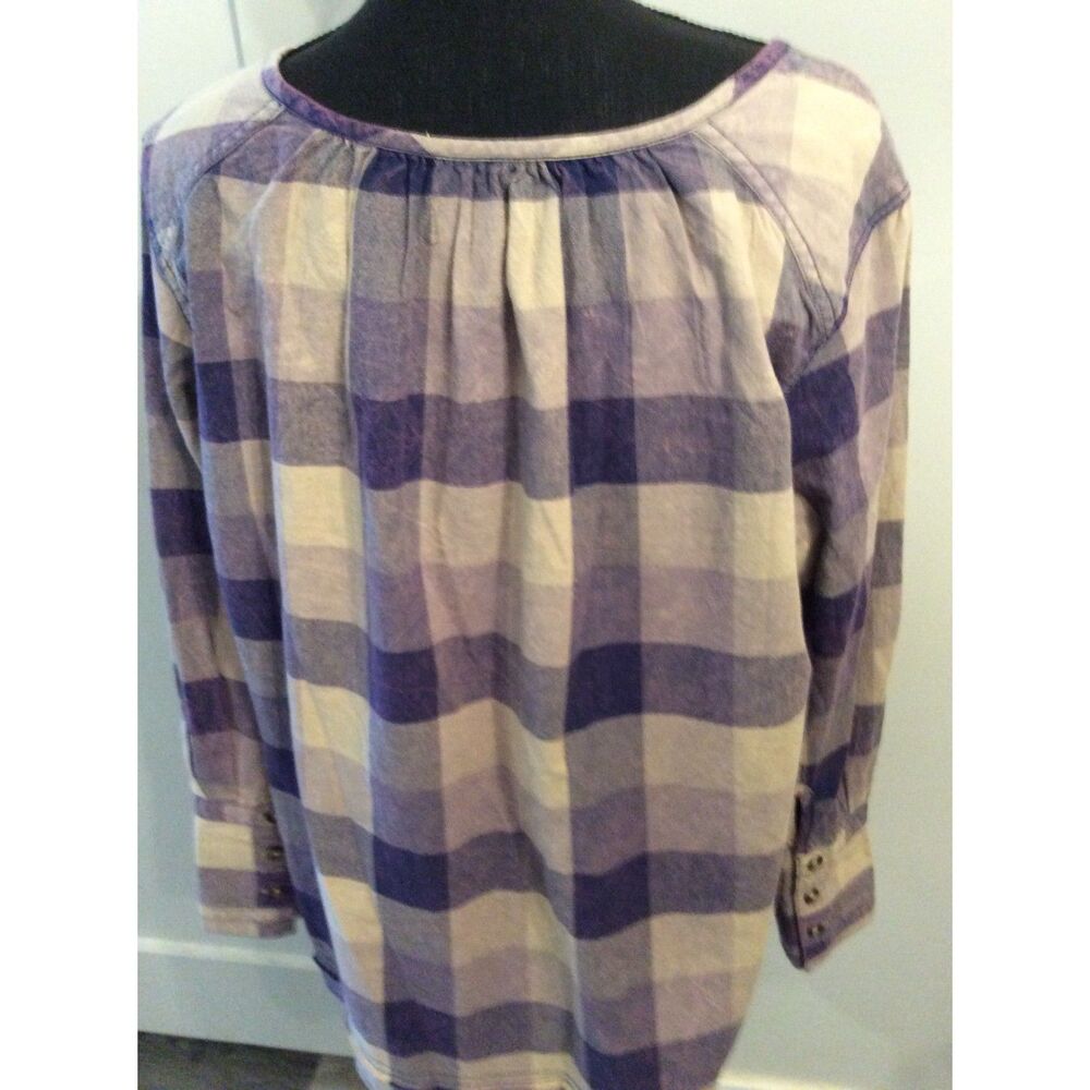 We The Free People Big Bow Plaid Pullover Tunic Oversized XS Boho - Picture 5 of 8